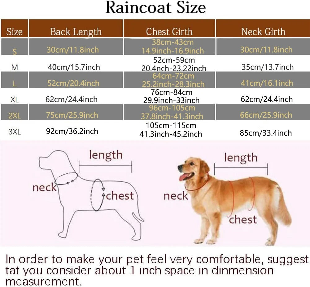 Reflective Dog Raincoat